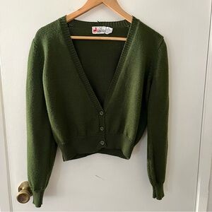 Vintage Riki Crazy Horse Green Cardigan